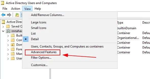 Mostrar las caracteristicas avanzadas