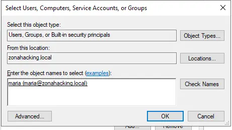 Acceso a las propiedades del usuario bob.