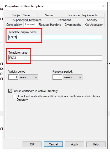 AD CS - Template name