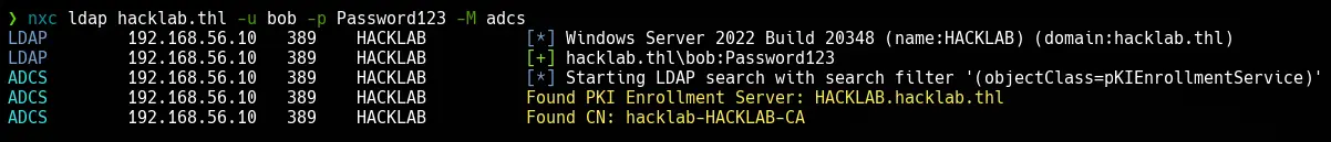 AD CS - Enumeración desde Linux - Netexec