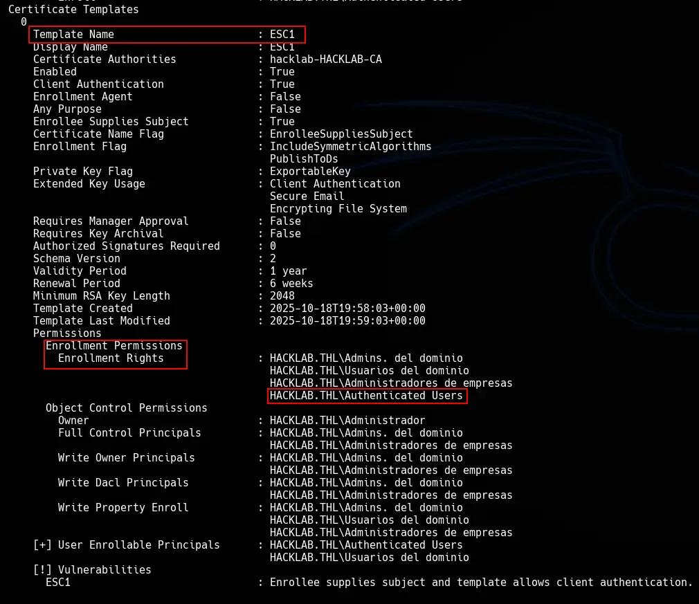 AD CS - Enumeración desde Linux - Certipy